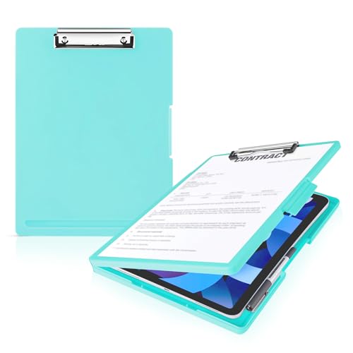 oddpod™ Sleek A4 Clip Pad with Side-Opening/Clipboard with Storage Case for Paper and Document Storage 1233 (Aqua) - Image 1
