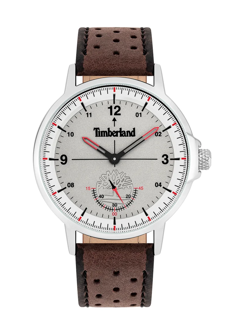 تمبرلاند Parkridge Men's Watch 42mm Analog Grey Dial Dark Brown Leather Strap