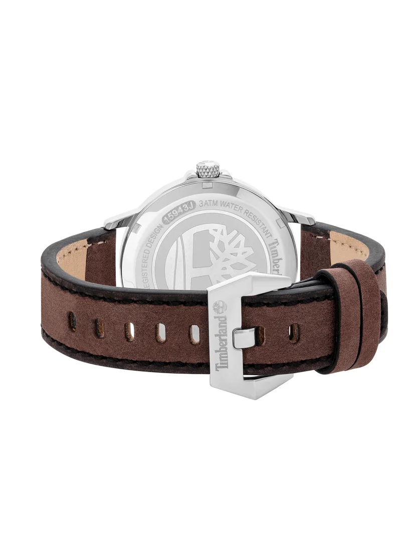 تمبرلاند Parkridge Men's Watch 42mm Analog Grey Dial Dark Brown Leather Strap