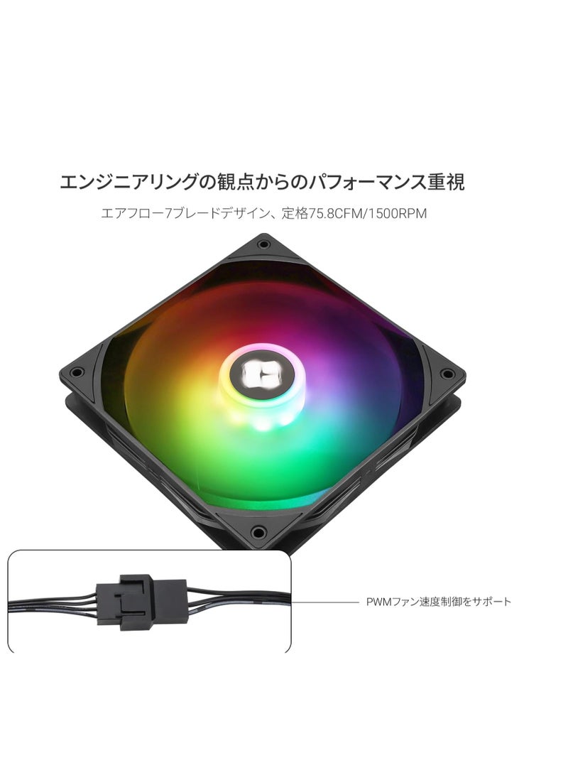 Thermalright TL-C14C-S Case Fan High Performance Cooler Fan 1500RPM,4-PIN PWM Cooling Fan with S-FDB Bearing (140mm, ARGB) - Image 2