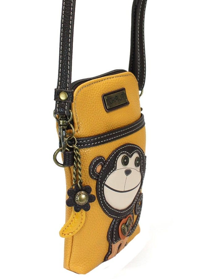 Chala Group Monkey Cellphone Crossbody Handbag - Convertible Strap, Yellow, 5" x 7.5" x 1" - Image 5