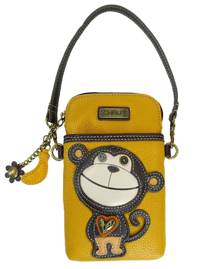 Chala Group Monkey Cellphone Crossbody Handbag - Convertible Strap, Yellow, 5" x 7.5" x 1" - Image 2