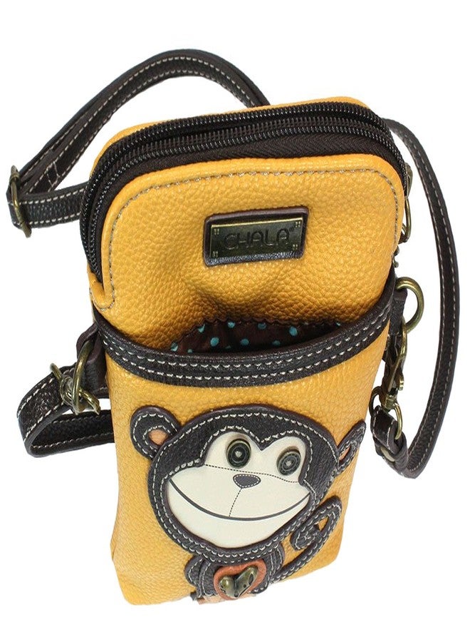 Chala Group Monkey Cellphone Crossbody Handbag - Convertible Strap, Yellow, 5" x 7.5" x 1" - Image 4