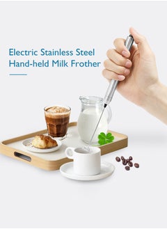 Cafelffe Milk Frother With 350ML Milk Pitcher Electric Milk Foamer Portable Mini Mixer Machine Handheld Espresso Mixer Battery Operated Frother Coffee Stirrer Maker For Hot Chocolate Coffee  - Image 3