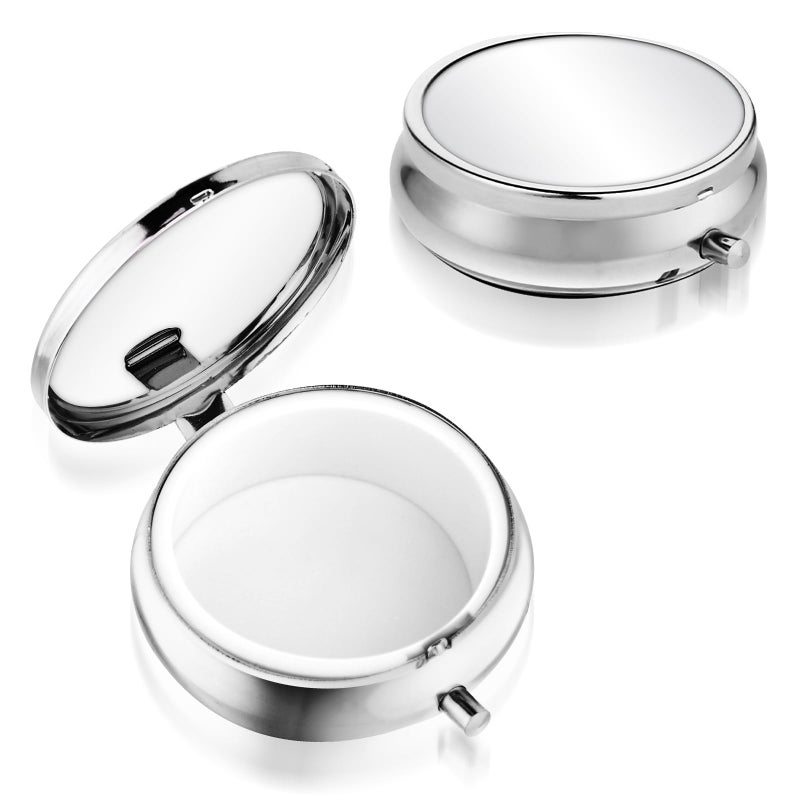 Sibba Portable Medicine Pill Case, Travel Multi-Functional Moisture Proof Pill Box for Purse & Pocket, Cute Metal Medicine Pill Organizer Box for Vitamins, Fish Oil & Supplements(1 Compartment) - Image 1