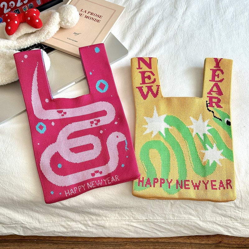 Year'S Day Handbag Red Small Bag Festive Atmosphere Carry-On Bag Cute Funny Auspicious Words - Image 4