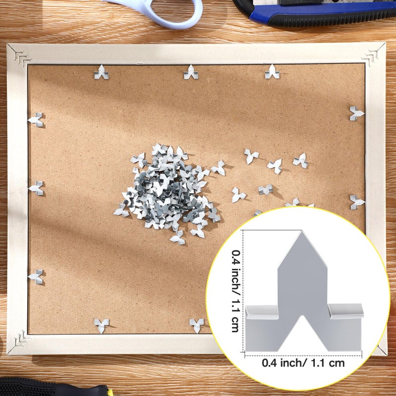 Feekoon 250 Pcs Glazier Points, Glazing Push Points for Picture Framing, Zinc Finish Picture Framing Supplies, for Glass Installation, Window Glazing and Cross Stitch - Image 2