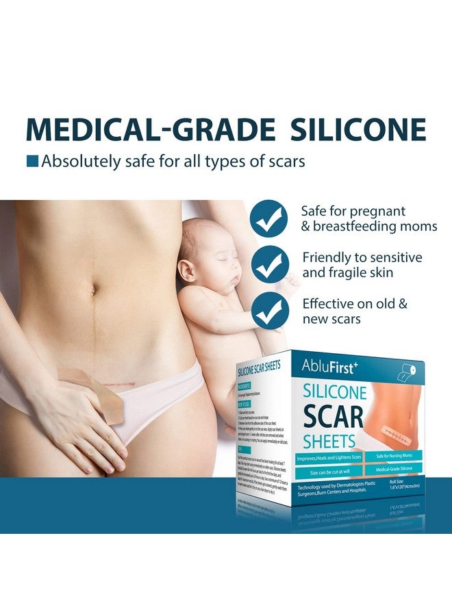 AbluFirst Silicone Scar Tape(1.6" × 120" Roll-3M), Medical Silicone Scar Sheets, Strips, Scars Away, Effective Professional Scar Removal Sheets For Keloids, Tummy Tuck, C-Section, Acne, Burn Et - Image 2