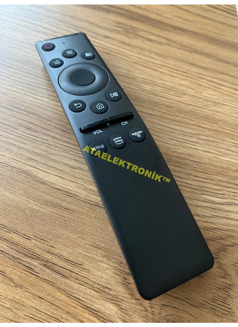 Ata Elektronik - Samsung Smart Remote QLED Tv BN59 01312B BN59-01312B/01312F TU7100 RU7100 Series 4K 8k 3D UHD Smart Tvs QLED Hdtv LCD GQ43Q60R GQ75Q60R GQ82Q60R QE43Q60 Netflix Prime Video Rakuten Tv With Buttons - Image 1