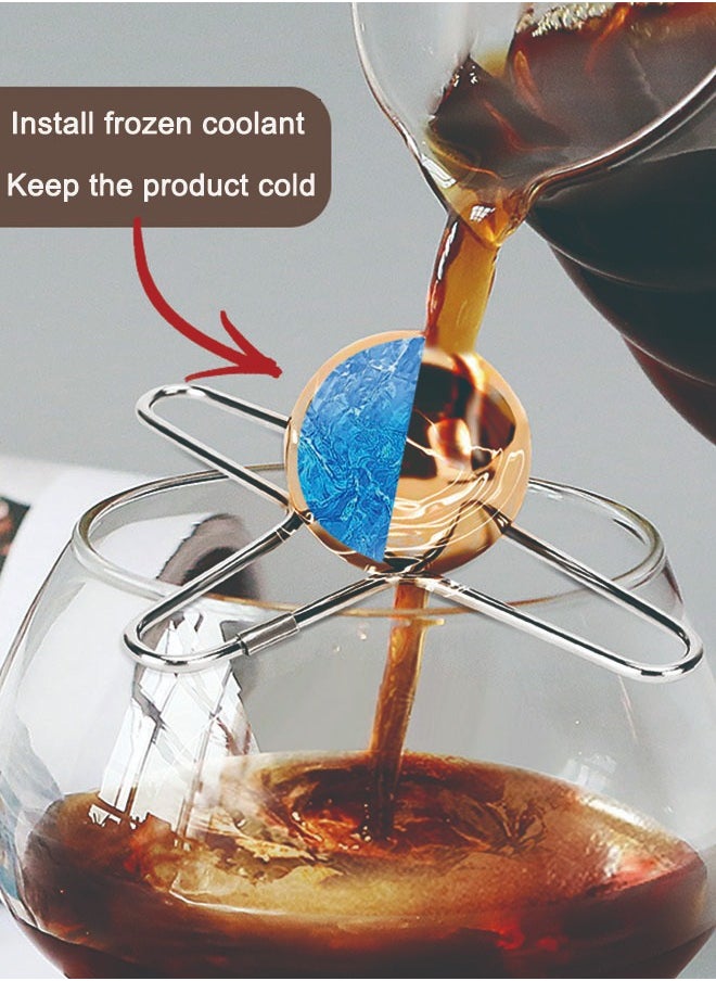 Generic Coffee Cooling Tool,Coffee Cooling Ball,Stainless Steel Reusable Coffee Cooler,Espresso Frozen Ball,Ball Metal Ice Sphere Chilling for Unleashing Original Flavours,Iced Coffee Tool,Iced Coffee Accessories  - Image 3