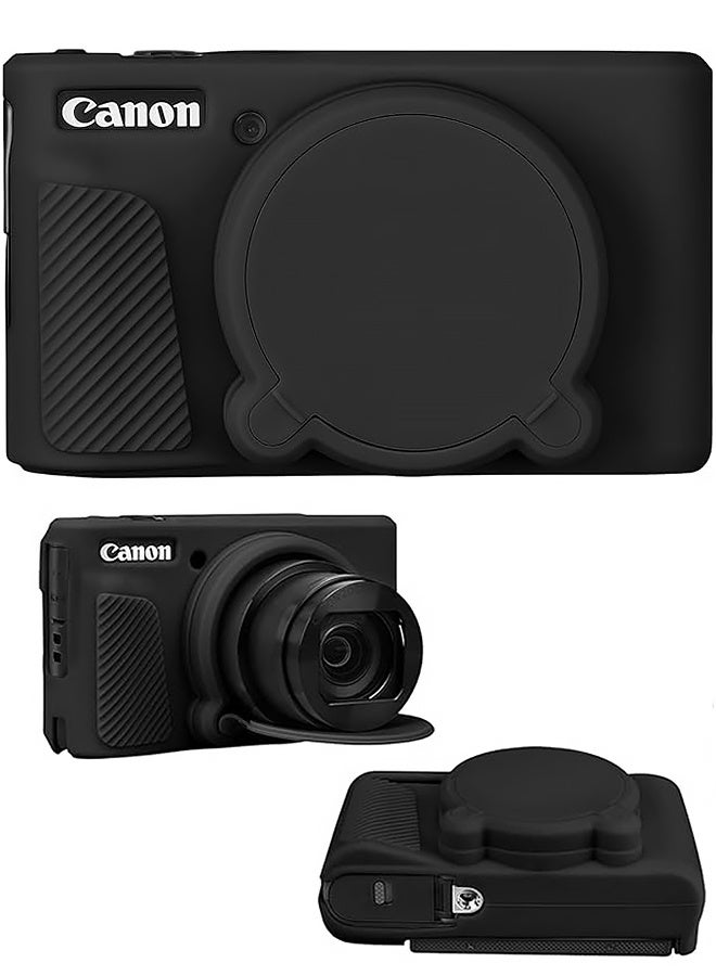 Camera Case for Canon PowerShot SX740/ SX730 Digital Camera,Soft Silicone Protective Bag Removable Lens Cover,Anti-Scratch Slim Fit Lightweight Protective Case(Black) - Image 1