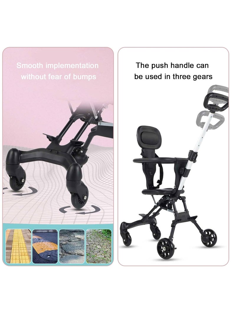 Baby Portable Stroller Lightweight & Foldable/Compact & Reversible Handlebar Safety Belt Travel Pram For Baby From 6 Month to 3 Years old - Image 2