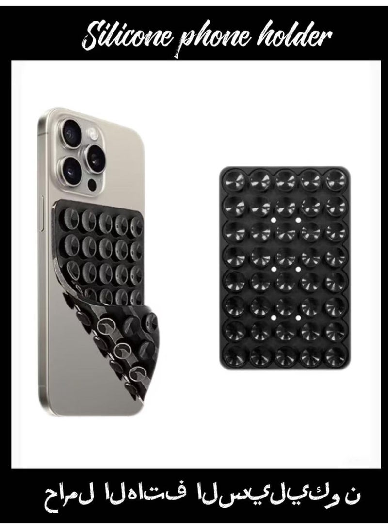 Sthxyfaith Strong Grip Silicone Suction Cup Phone Holder, Double-Sided Hands-Free Stand for Selfies Videos, Compatible with iPhone Android - Image 1