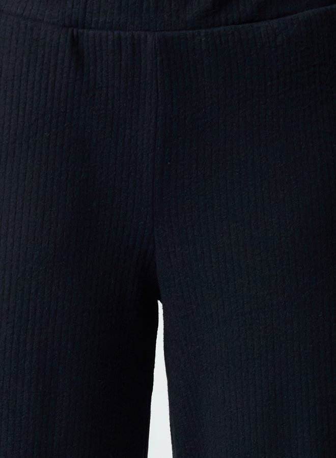 trendyol Wide Leg/Relaxed Fit Ribbed Knitted Sweatpants TWOAW23EA00065 - Image 3