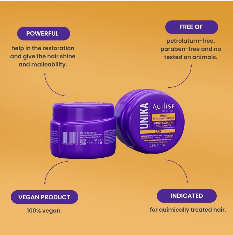 AGILISE Unika Ojon Home Care Hair Mask – 250g 8.8 oz - Image 2