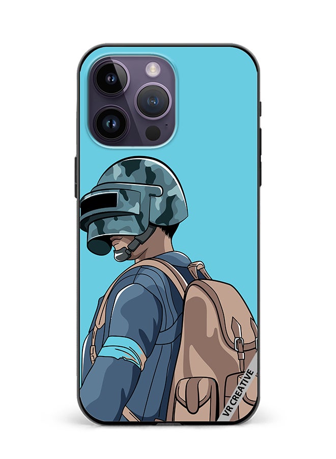 VR CREATIVE Protective Case Cover For Apple iPhone 15 Pro Helmet And In Military Uniform Design Multicolour - Image 1