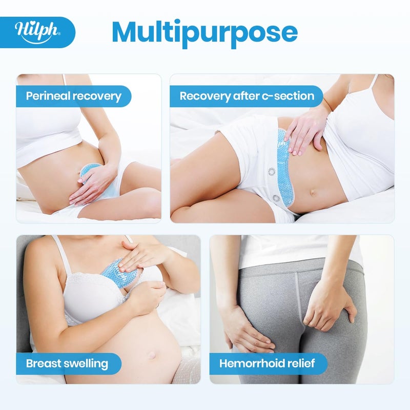 Hilph Perineal Ice Packs for Postpartum Hemorrhoid Pain Relief, Reusable 2 Perineal Cooling Pads with 24Pcs Disposable Sleeves for Women After Pregnancy and Delivery, Essentials Postpartum Care - Image 5