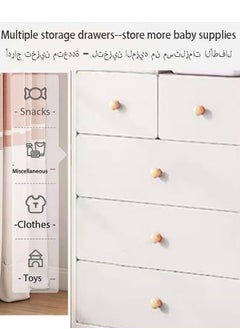 GoldenLike Kids Wardrobe,Childrens Closet Organizers,Wooden Children Clothes Closet Costume Organizer,Kids Armoire Children Clothes Cabinet Clothing Storage Rack with Hanging and 5 Drawers(YN011-White)  - Image 4