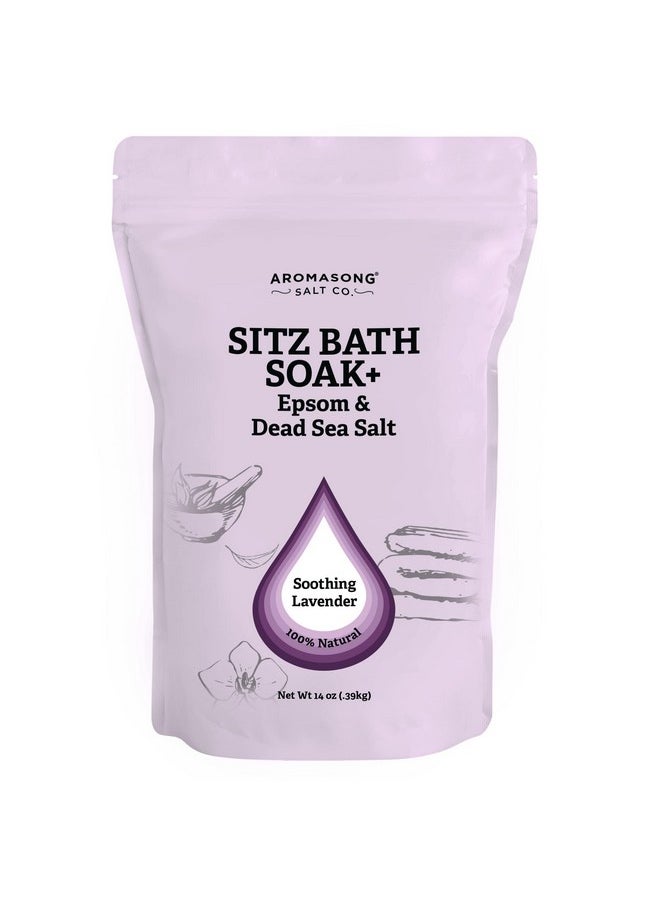Aromasong Sitz Bath Soak Postpartum Essentials For Mom, Dead Sea, Epsom Salts, With Soothing And Calming Ingredients Including Lavender, Chamomile Flower, And Eucalyptus Oil - Made In Usa- 14 Oz. Bag  - Image 1