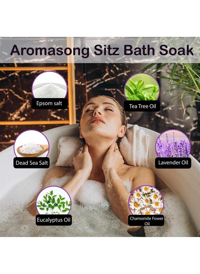 Aromasong Sitz Bath Soak Postpartum Essentials For Mom, Dead Sea, Epsom Salts, With Soothing And Calming Ingredients Including Lavender, Chamomile Flower, And Eucalyptus Oil - Made In Usa- 14 Oz. Bag  - Image 2