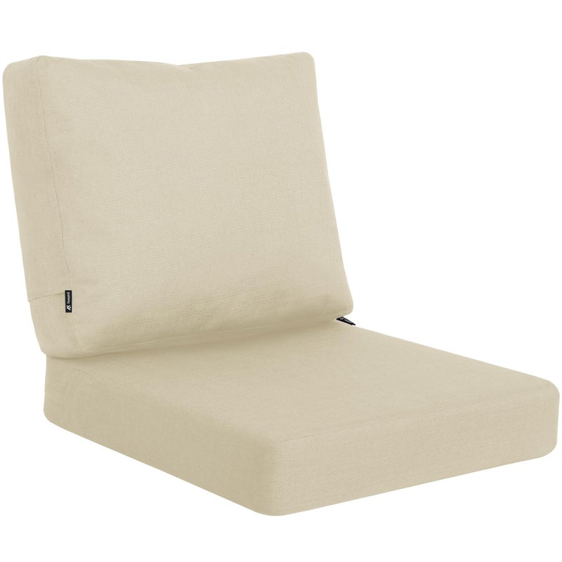 Favoyard Deep Seat Patio Cushions 24 24 inch Rainproof Fadeness Furniture Cushion Set for Outdoor Chair Couch with PolyesterLinen Fabric Removable Cover Hidden Zipper and Adjustment Staps