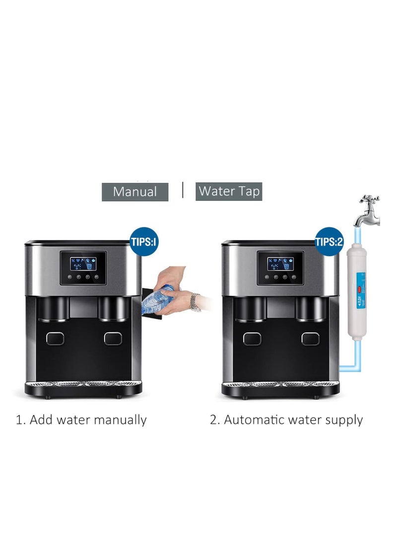 Generic - DLC Ice Making Crushed Ice Cold Water 3 in 1 Ice Machine, 8-12 Minutes Fast Ice Maker 18KG Per 24H - Image 1