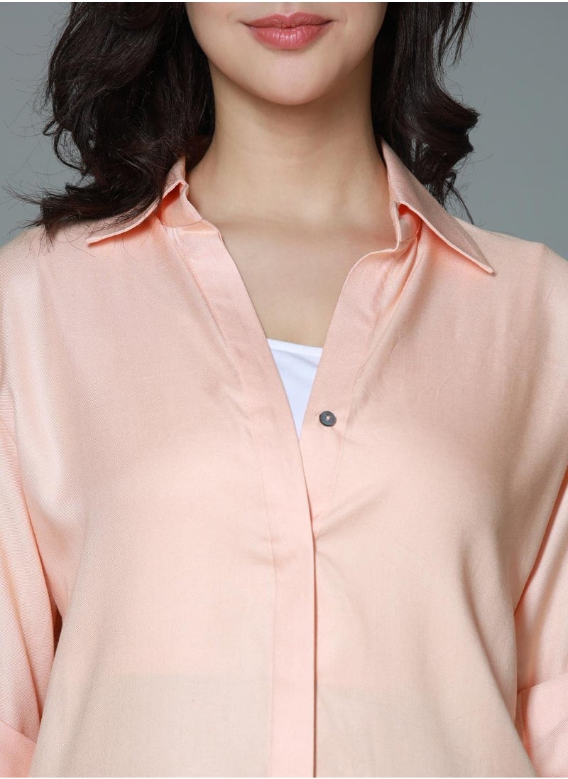 Women’s Boxy Fit Casual Shirt in Orange with Spread Collar, Long Sleeves - pzsku/Z299D4B722F433DB30179Z/45/_/1734118090/8fd63315-e50a-4283-bd90-4e2348587e55