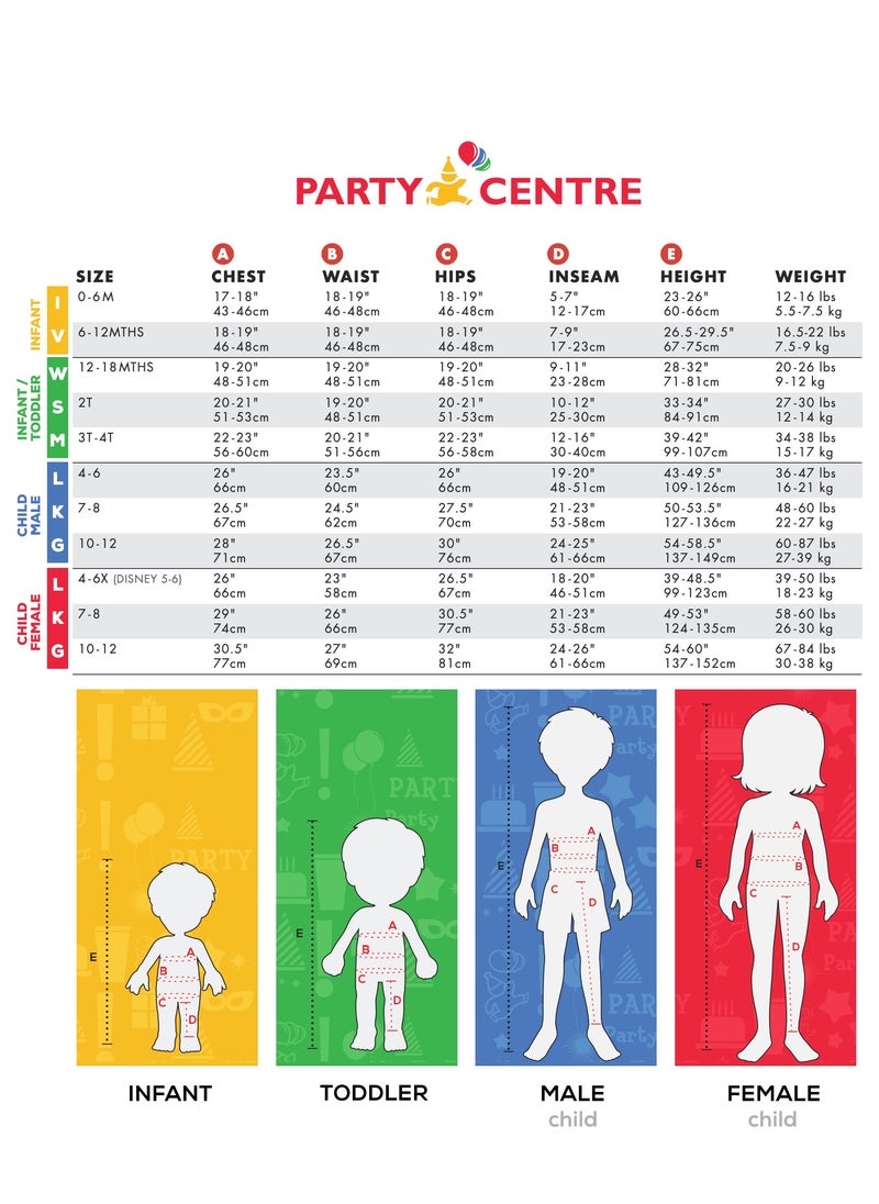 Party Centre - زي رابونزل الكلاسيكي للأطفال من ديزني بيبي، أحمر، من عمر 12 إلى 18 شهرًا - Image 1
