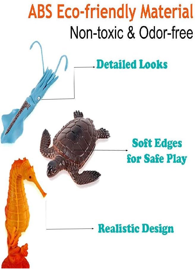 Liberty imports - Liberty Imports Large Deep Sea Animals - Ocean Underwater Creatures - Realistic Plastic Marine Toy Figures - Educational Toys for Toddlers, Kids (16 Piece Set) - Image 1
