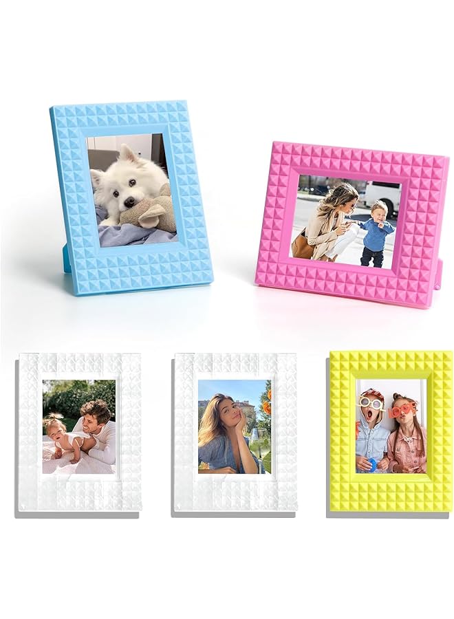 The Bros 5Pcs Color Mini Photo Frame for Polaroid and Fujifilm Mini 12/11/9/EVO Cameras Instax Mini Photo Frame 2x3 3 inch Film Color PC Tinny Frame - Image 1