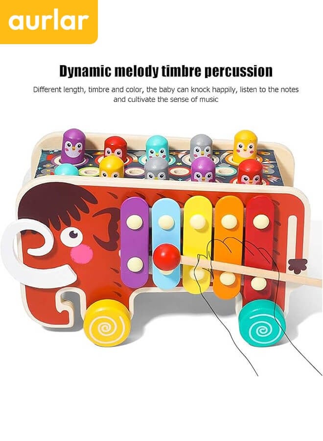 الأورلار ألعاب خشبية للطرق والدق للأطفال الصغار، لعبة خشبية تعليمية للأولاد والبنات كهدية عيد ميلاد، لعبة ضرب المخلوق الأرضي للأطفال الصغار، إكسيليفون جوفر، فأر وهامستر، هدية للأطفال من سن 3 سنوات فما فوق - Image 4