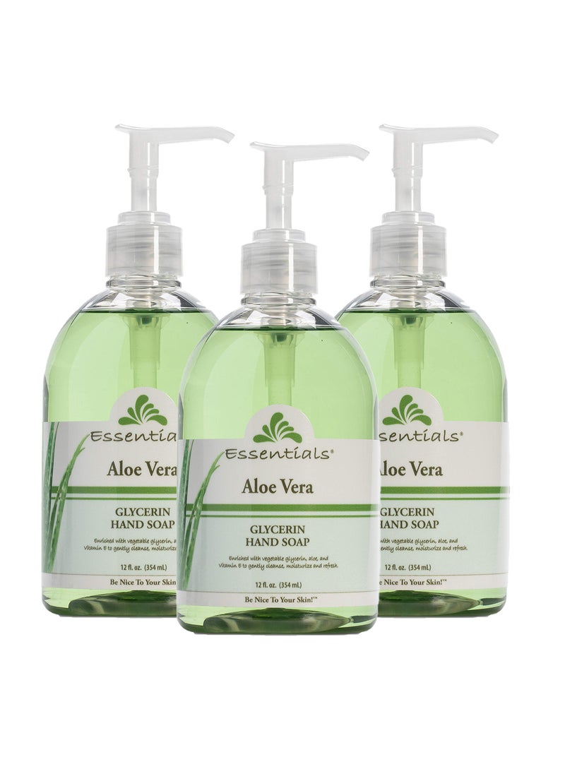 Clearly Natural Essentials Glycerin Liquid Hand Soap, Aloe Vera, 12-Fluid Ounce, Pack of 3 