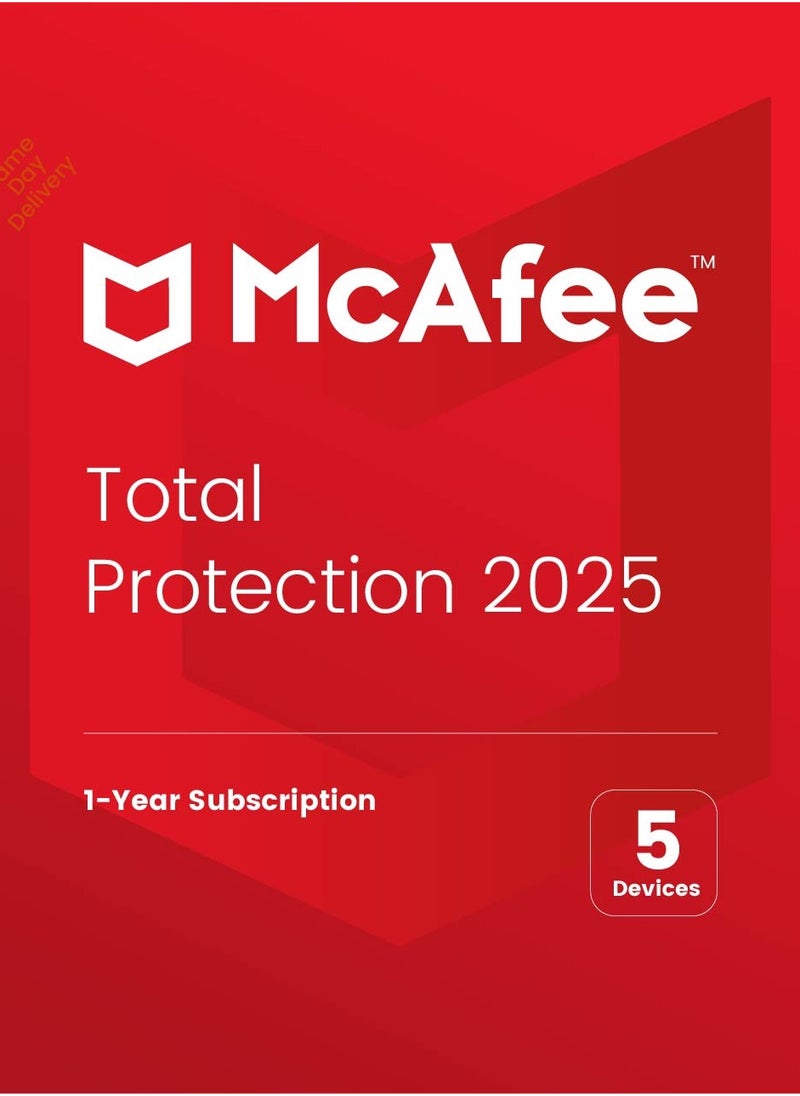 McAfee McAfee Total Protection | 5 Devices 1 Year | 2025 | Digital License | Same Day Delivery 