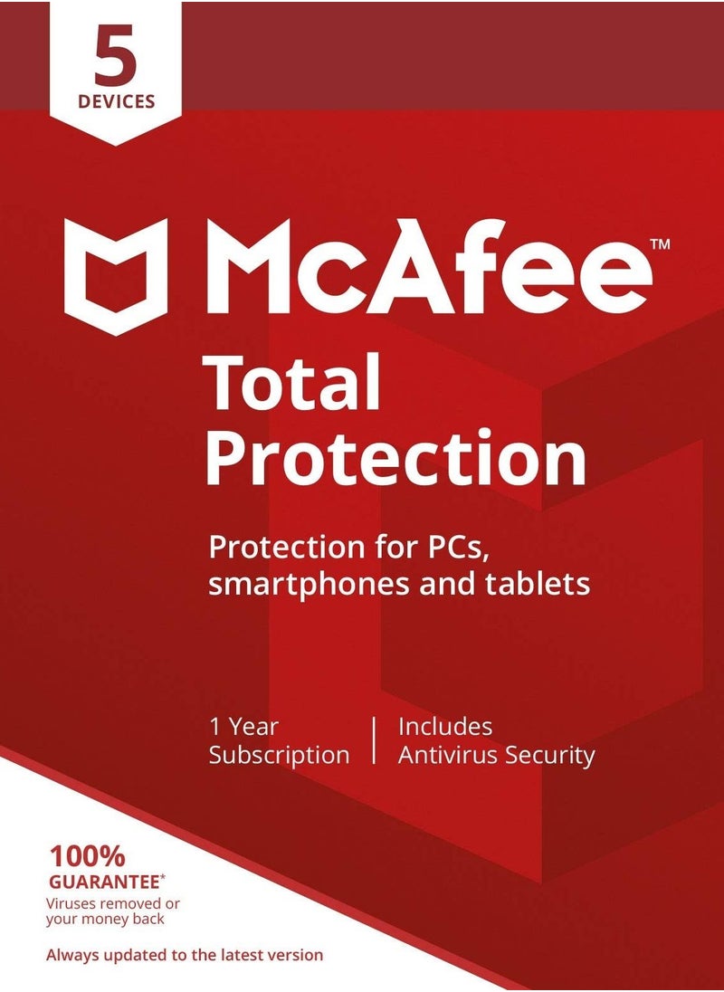 McAfee - McAfee Total Protection - 5 Devices 1 Year Digital Delivery Only - Image 1