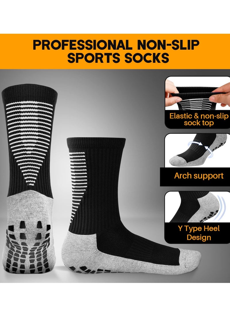 SYOSI 3 Pairs Grip Socks Football Men Women Anti Slip Sports Grip Socks Breathable Anti Blister Rubber Pads Non Slip Basketball Socks Athletic Grippy Socks For Soccer Running Hiking Boxing Rugby  - Image 3