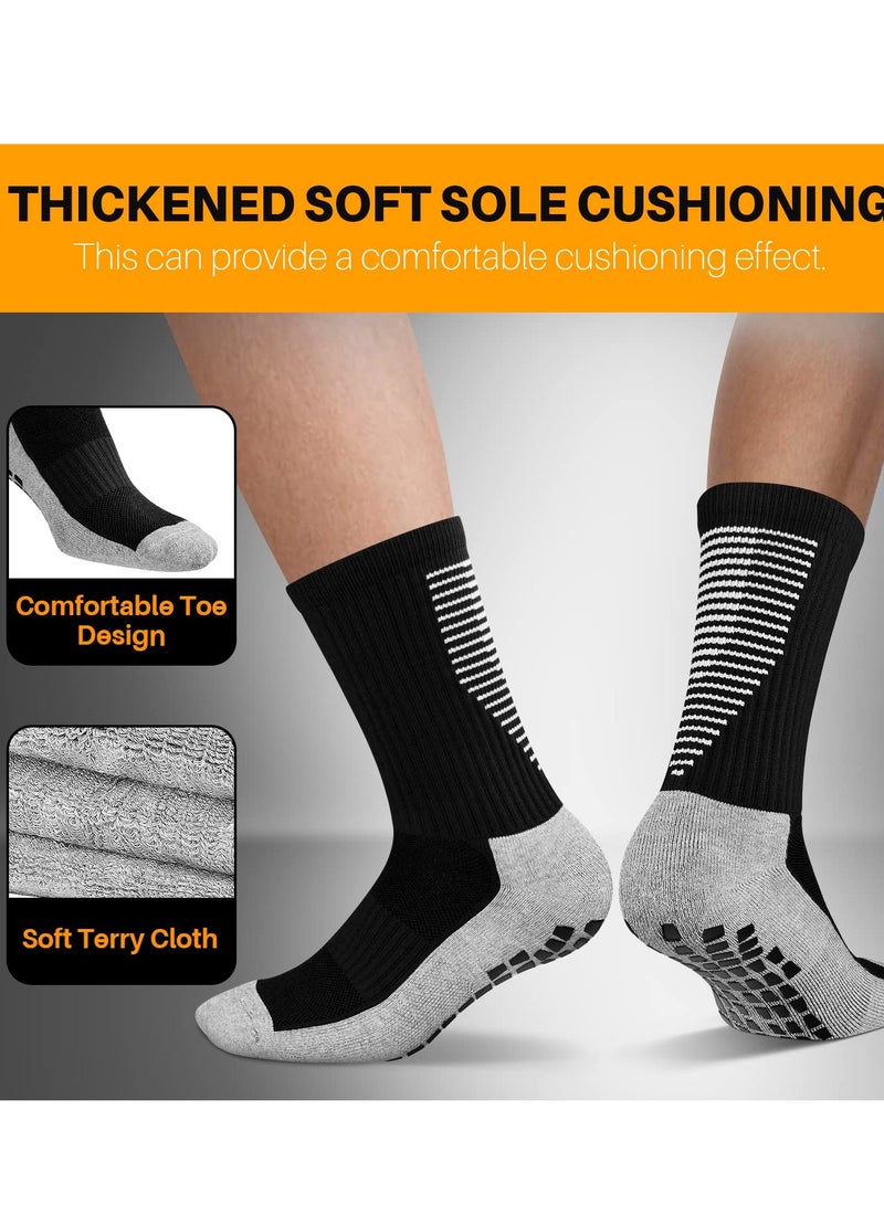 SYOSI 3 Pairs Grip Socks Football Men Women Anti Slip Sports Grip Socks Breathable Anti Blister Rubber Pads Non Slip Basketball Socks Athletic Grippy Socks For Soccer Running Hiking Boxing Rugby  - Image 5