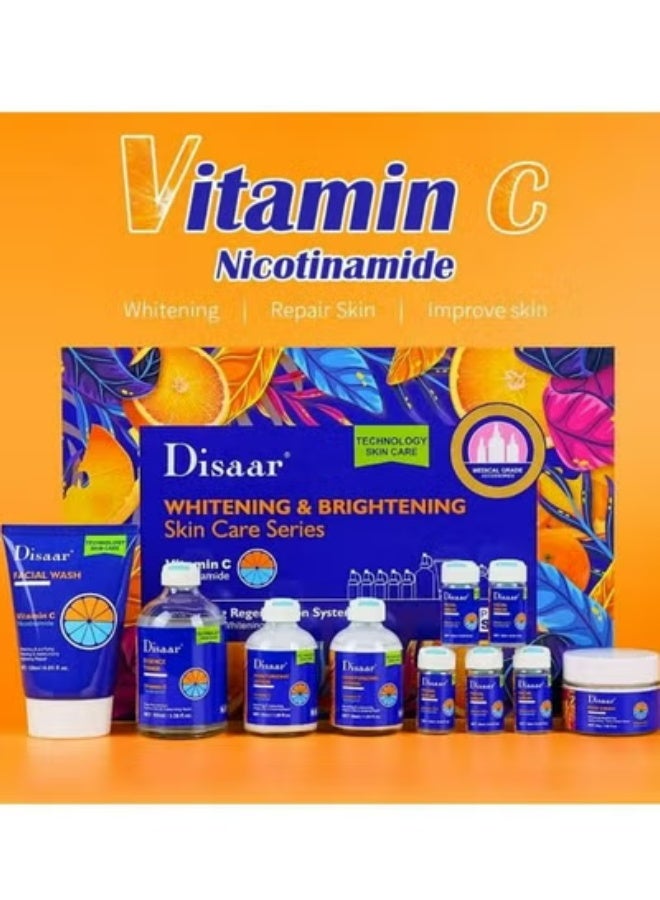 ديسار مجموعة العناية بالبشرة بفيتامين سي والنياسيناميد لترطيب البشرة وتجديدها وتفتيحها