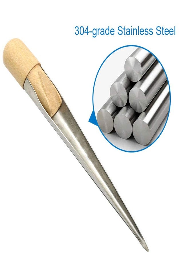 PZRT 304 Stainless Steel 7 Inch Marine Rope Splicing Spike FID with Wood Handle Fit 1/8 Inch to 1/2 Inch Dia Wire Ropes Rope Splicing Spike - Image 4
