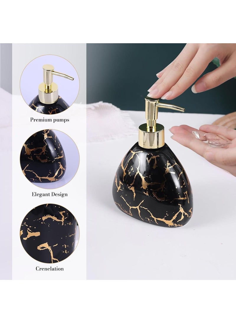 Bathroom Accessories Set,Modern Countertop Bathroom Decor,Luxury 6 Piece Bathroom Accessory Set,Complete with Soap Dispenser,Toothbrush Holder,Tumbler,Tray - Image 4