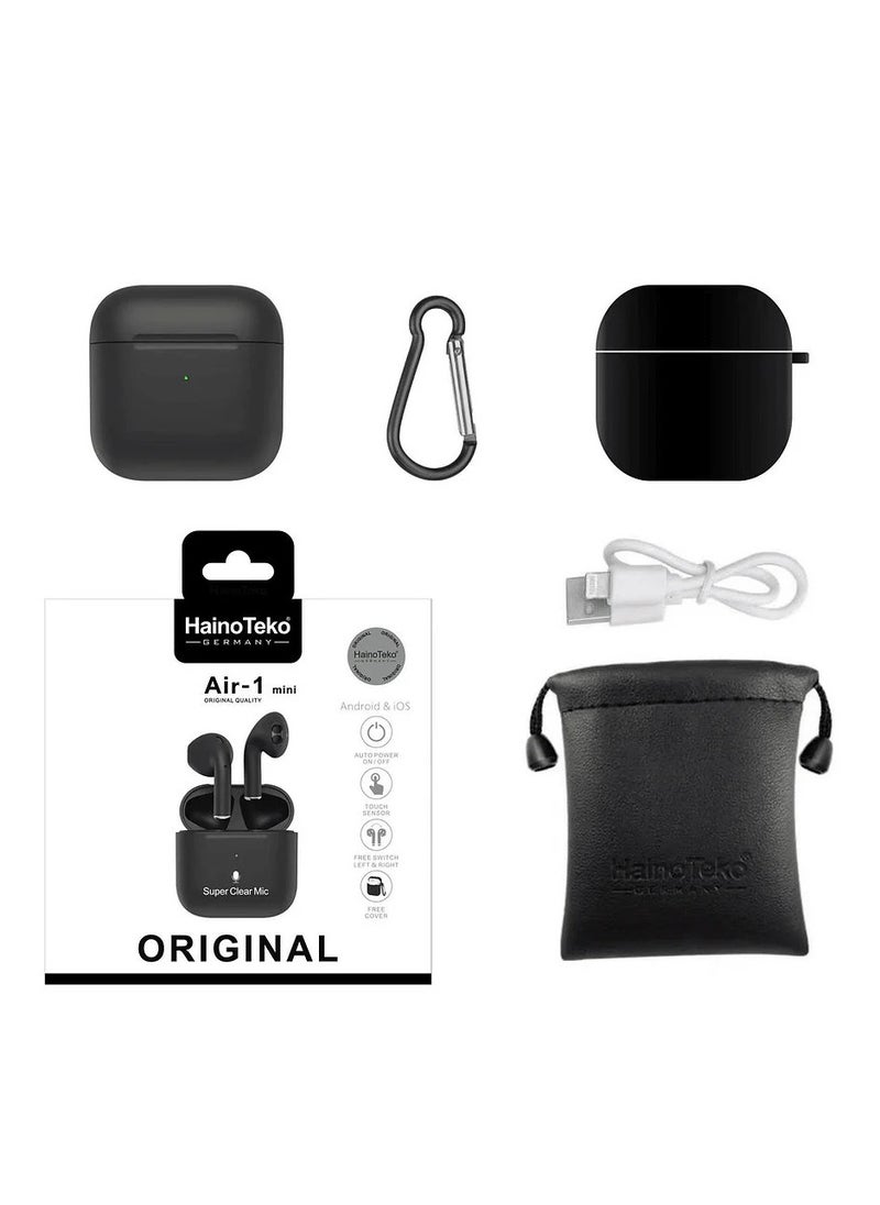 Haino Teko Air 1 Mini Bluetooth Wireless Earphone Headset With Noise-Reduction Mic – Lightweight In-Ear Bluetooth Earbuds Compatible With Android & iOS – Touch Control, Fast Pairing, Long Battery Life, Ideal For Calls, Music & Workouts - Image 3