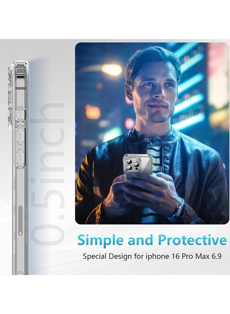 Wireless Charging Case Cover and camera protection For iPhone 16 Pro - Clear  - Image 4