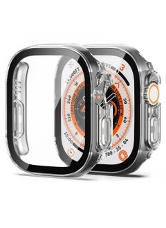 Hard Case Cover Compatible with Apple Watch Ultra/Ultra 2, Size 49mm, Clear/Black