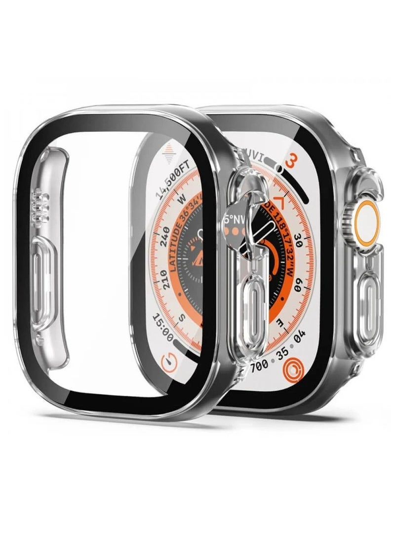 Generic - Hard Case Cover Compatible with Apple Watch Ultra/Ultra 2, Size 49mm, Clear/Black - Image 1