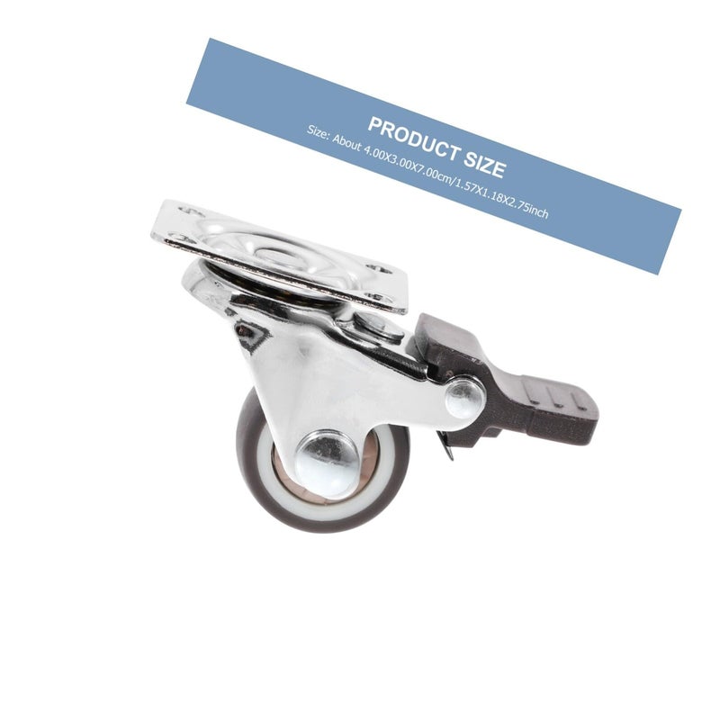 5Pcs 1 Inch Heavy Duty Swivel Caster Wheels Set Gray TPR Silent Plate Casters For Furniture - Image 3