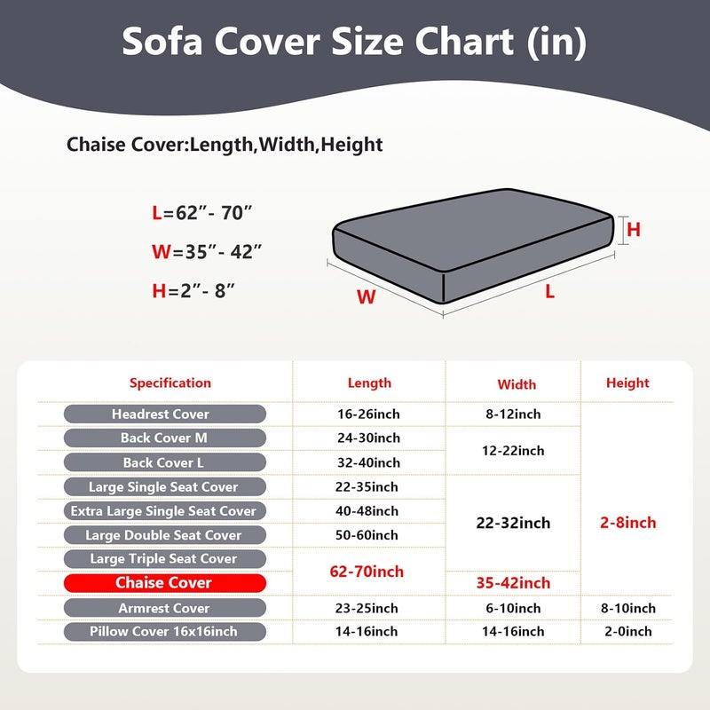 Yoovat Magic Sofa Covers Nolaninterior Magic Sofa Couch Covers 2023 New Wear-Resistant Universal Sofa Cover Stretch for Sectional Slipcovers (Texture-Gray,Chaise Cover) - Image 3