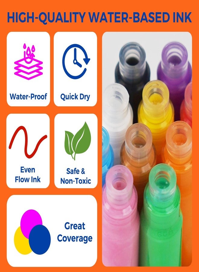 Funto Visi-Pod Ink Refill Cartridges, 10-Color Replacement Set for ClickLink Acrylic Markers - Quick & Easy Refill, Includes 10 Popular Colors - Image 4
