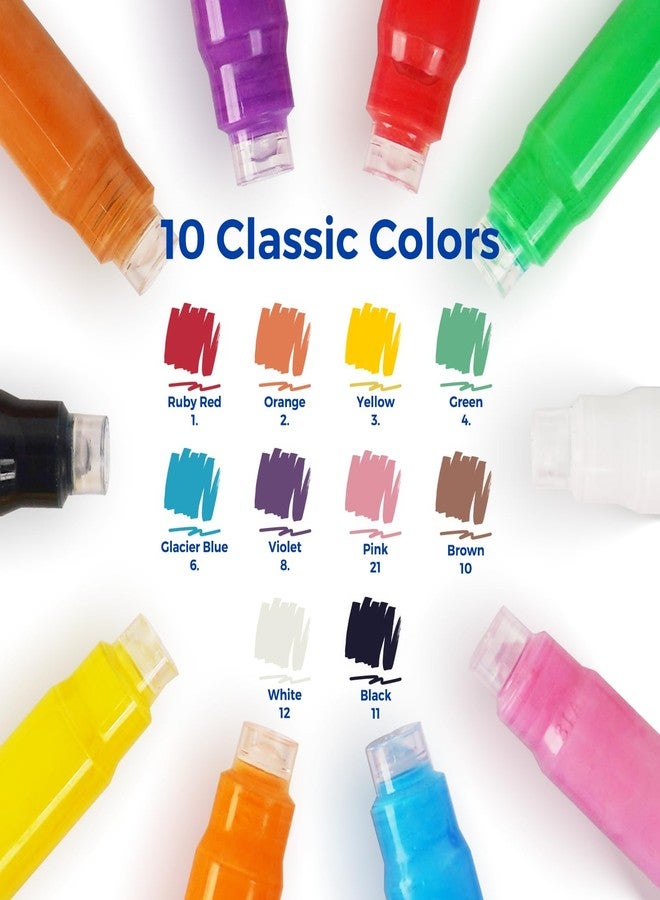Funto Visi-Pod Ink Refill Cartridges, 10-Color Replacement Set for ClickLink Acrylic Markers - Quick & Easy Refill, Includes 10 Popular Colors - Image 3