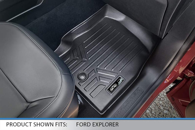 SMARTLINER Custom Fit Floor Mats 1st Row Liner Set Compatible with 2017-2019 Ford Explorer - Image 3