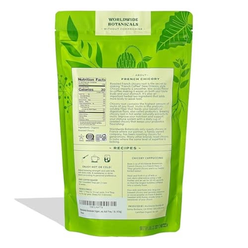 Worldwide Botanicals Organic French Chicory Root 1 Pound  Brew Like Coffee Blend Roasted Chicory Root With Coffee Acid Free Caffeine Free Kosher - Image 5