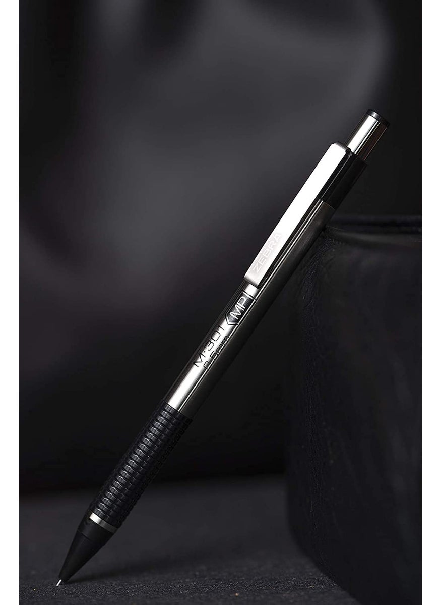 ZEBRA Zebra M-301 Stainless Steel Mechanical Pencil 0.5 mm Point Size, 6 Pack with 15 Bonus Erasers Refills - Standard HB Lead - Professional Black Grip  - Image 5